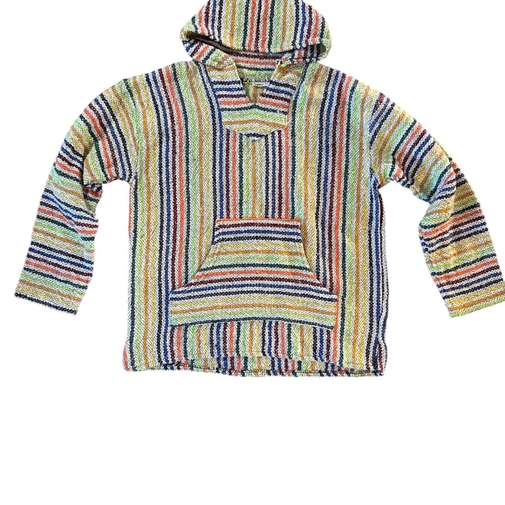 Colorful Striped Baja Pullover Women's Hoodie‎